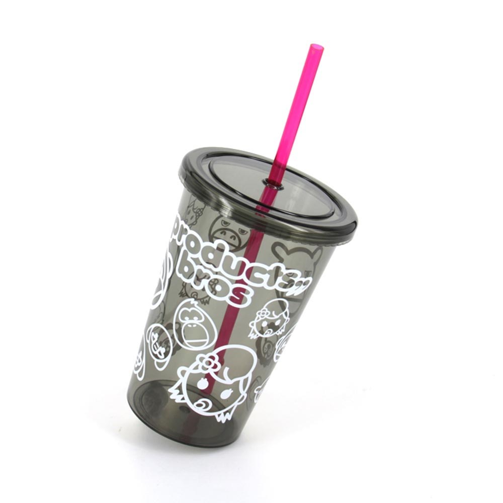 Plastic Cup with Straw